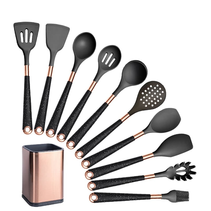 Kit Utensílios de Cozinha -  10 Peças Com Suporte