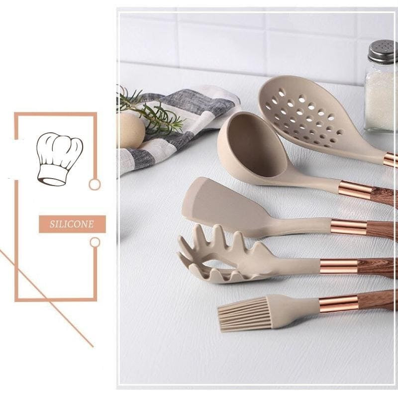 Kit Utensílios de Cozinha -  10 Peças Com Suporte