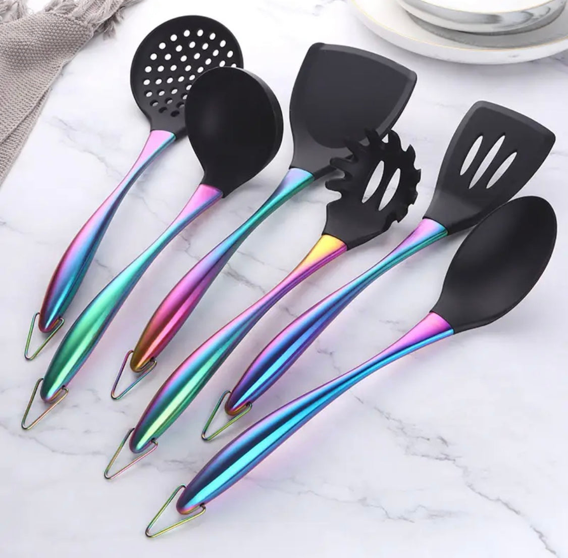 Utensílios de Cozinha Com Alça de Aço Inoxidável