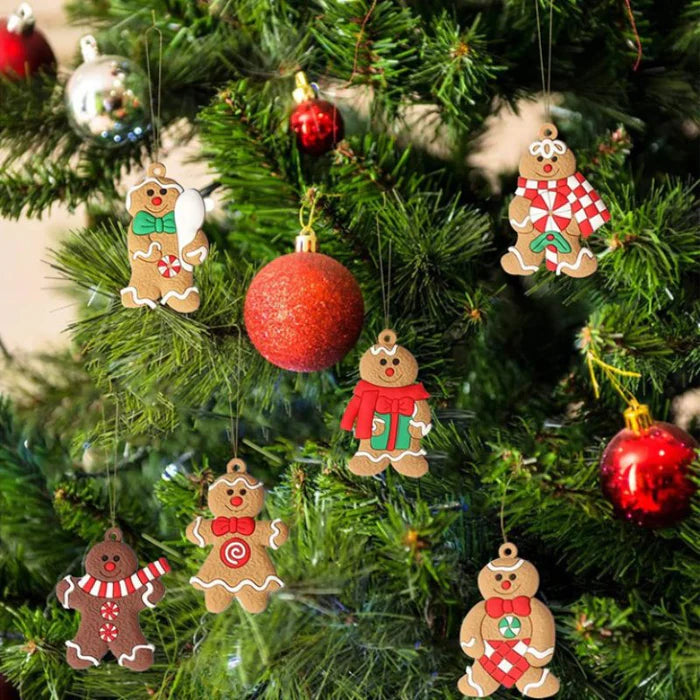 Enfeite de Árvore de Natal Biscoito 12 Unidades